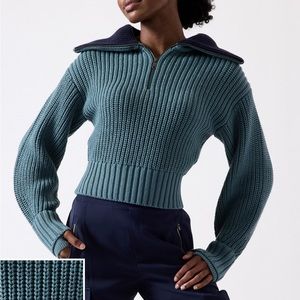 Athleta deep ocean teal Alder Sweater, Medium, brand new with tags